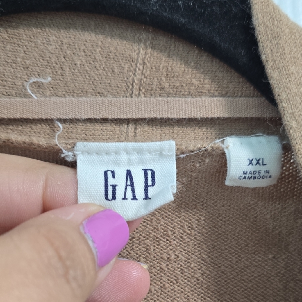 GAP Women's Brown Open-Front Cardigan - Picture 2 of 10